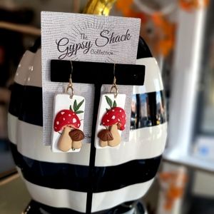Handmade mushroom earrings